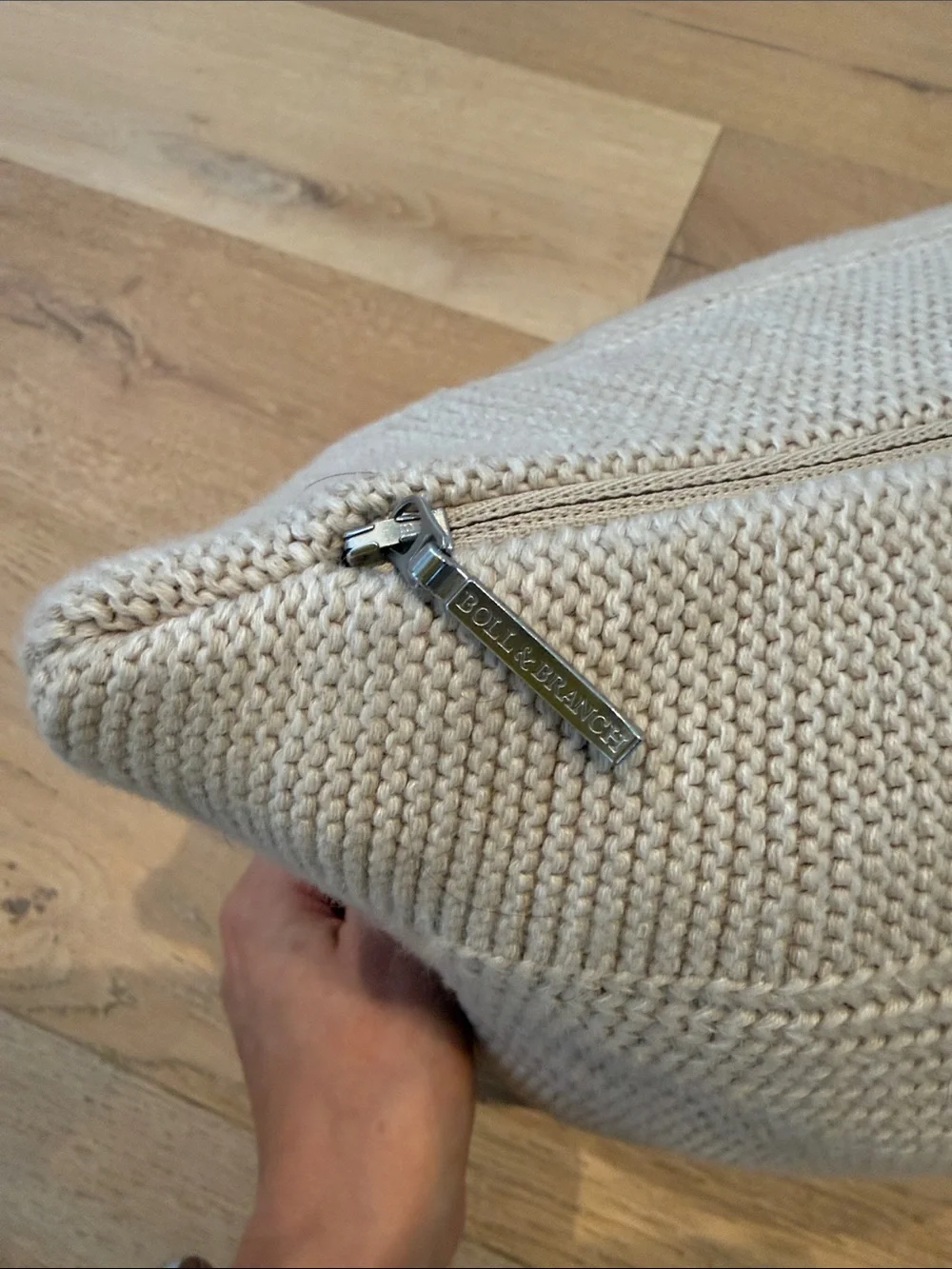 Boll & Branch Ribbed Knit Lumbar Pillow with Insert